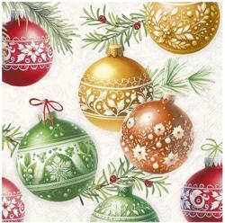 Ihr CHRISTMAS BUBBLES papírszalvéta csomag 33x33cm, Krém (L1088360)