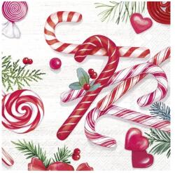 Ihr CANDY CANES papírszalvéta csomag 25x25cm, Zöld (C1060700)