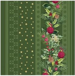 Ihr CHRISTMAS ELEMENTS STRIPES papírszalvéta csomag 33x33cm, Zöld (L1096220)