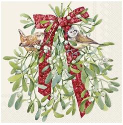 Ihr BIRDS IN MISTLETOE papírszalvéta csomag 33x33cm, Krém (L1088660)