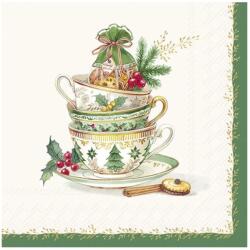 Ihr FESTIVE TEA TIME papírszalvéta csomag 33x33cm, Krém (L1087960)