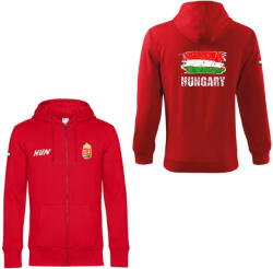  Magyarország pulóver felnőtt kapucnis zippes piros Flag XS