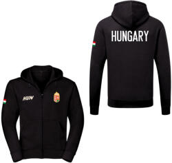  Magyarország pulóver felnőtt kapucnis-zippes HUNGARY fekete XS