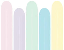 Balonevi modellező lufi, 260, 100db/cs, Macaron Assorted, vegyes (LUFI654147)