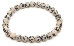 R. M. ékszer Jáspis dalmata matt ásvány karkötő golyós 6mm (060194)