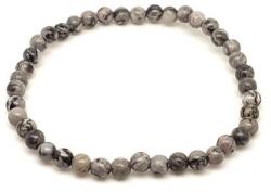 R. M. ékszer Jáspis silver leaf ásvány karkötő golyós 4mm (060183)