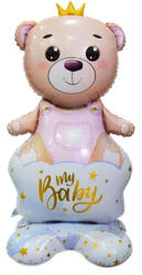  Álló fólia lufi - Babaváró - My Baby - Lány maci
