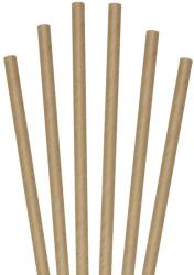  25 darabos natúr papír szívószál - Barna - Vékony 6 mm