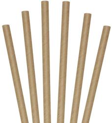  25 darabos natúr papír szívószál - Barna - Vastag 9 mm