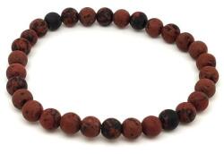 R. M. ékszer Obszidián mahagóni matt ásvány karkötő golyós 6mm (060145)