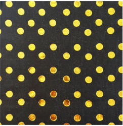  10 darabos papír szalvéta - Fekete alapon arany pöttyös