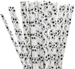  25 darabos papír szívószál - Focilabda