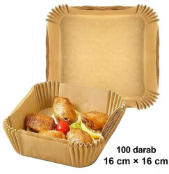 100 darabos sütő papír forrólevegős sütőhöz - Négyzet - 16 cm × 16 cm