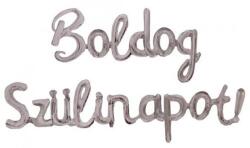  Boldog Szülinapot feliratú fólia lufi - Ezüst