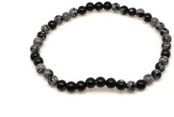 R. M. ékszer Obszidián hópehely ásvány karkötő golyós 4mm (060425)