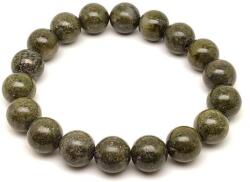 R. M. ékszer Kvarc pirittel zöld ásvány karkötő golyós 10mm (060124)