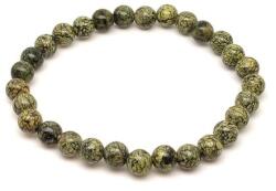 R. M. ékszer Szerpentin világos ásvány karkötő golyós 6mm (060203)