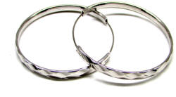 KARIKA NAGY BORDÁZOTT KARIKA ezüst fülbevaló - 50 mm (széles ezüst változat) (2025100907)