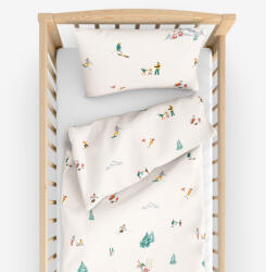 Goldea gyermek pamut ágyneműhuzat kiságyba - téli örömök 110 x 125 és 35 x 55 cm