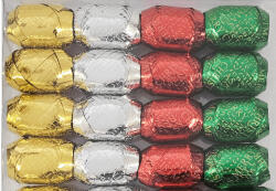  Kötöző szalag, metál, Merry Christmas felirattal, 10 m, 4 féle szín (NTT-HKS8408) - mesescuccok