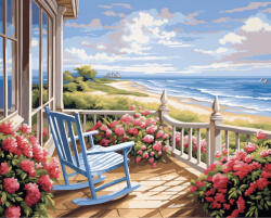 Alkotásutca Tengerparti béke - Számfestő készlet kereten 40x50