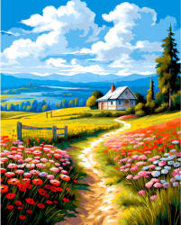 Alkotásutca Színes rét - Számfestő készlet kereten 40x50