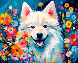 Alkotásutca Kutyavirág - Számfestő készlet kereten 40x50