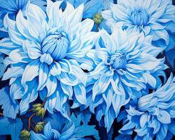 Alkotásutca Azúr krizanténok - Számfestő készlet kereten 40x50