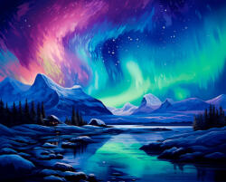 Alkotásutca Sarkvidéki szimfónia - Számfestő készlet kereten 40x50