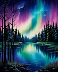 Alkotásutca Aurora - a tó csendje - Számfestő készlet kereten 40x50