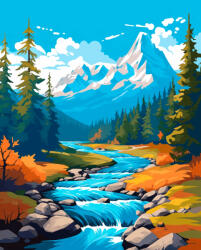 Alkotásutca Suttogó folyó - Számfestő készlet kereten 40x50