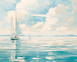 Alkotásutca Kék horizont - Számfestő készlet kereten 40x50