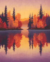 Alkotásutca Őszi tó - Számfestő készlet kereten 40x50