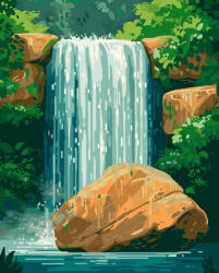 Alkotásutca Boulder vízesés - Számfestő készlet kereten 40x50