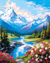 Alkotásutca Alpesi folyó - Számfestő készlet kereten 40x50
