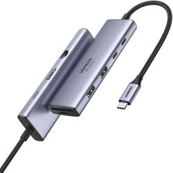 UGREEN CM498 USB-C hub, 3x USB, HDMI, VGA, RJ45, SD/TF, PD 100W (15375) - marketzone