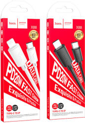 hoco. X88 Gratified Type C - Lightning Kábel Pd 20w 1 Méter Fekete