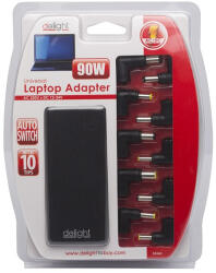 Delight Univerzális 90W laptop/notebook töltő adapter tápkábellel (55360) - marketzone