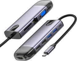 Mcdodo HU-7740 6w1 USB-C hub (USB-C, HDMI, USB3.0*2, SD, TF) (HU-7420) - marketzone