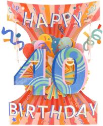 Santoro 3D картичка Santoro Swing - Happy 40 Birthday (SC236)