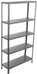 Hobby Raft metalic depozitare 180 x 90 x 30 cm, gri, 5 polite, 70 kg/polita (hobded6016979) Raft