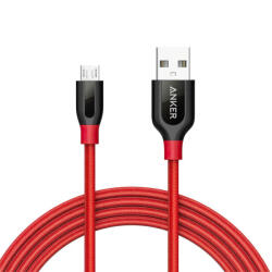 Anker USB-A-microUSB kábel Anker PowerLine+, 18W, 2A, 1, 8m, Piros A8143091