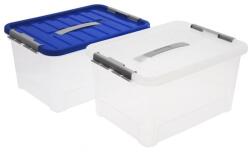 Heidrun Clipbox Átlátszó Tároló doboz 25L 44x31x23cm fogantyúval, Clippes tetővel (401635)