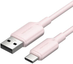 Vention USB 2.0 A Típusú - C Típusú 3A Kábel Vention CTQPF 1M (Rózsaszín)