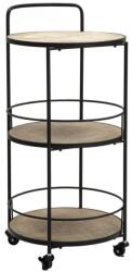 Mauro Ferretti Természetes/fekete MDF és fém tálalókocsi, ∅ 40 cm, Arex Mauro Ferretti (1422840000)