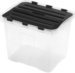 Heidrun Dragon Box Átlátszó Tároló doboz 10L 33x23x20cm Classic oldalra nyíló Fekete tetővel (401648)