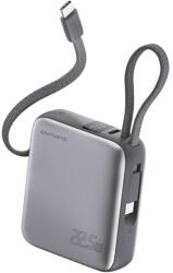 4smarts Pocket Dual Cord powerbank 10000mAh 22.5W beépített USB-C kábel 15 cm szürke