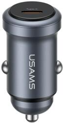 USAMS CC321 autós töltő alumínium 30W PD USB-C szürkeség