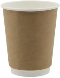  Duplafalú papírpohár kraft-fehér - 80mm 250ml