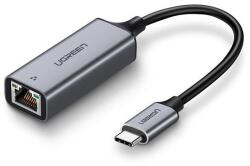 UGREEN adapter kábel, ethernet aljzat - type-c, rj45, 1000mb/s, 10cm, sötétszürke (AX88179)